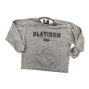 Vintage 90s Starter Sweatshirt Mens 2XL Gray Crewneck Platinum Thrasher Back Hit